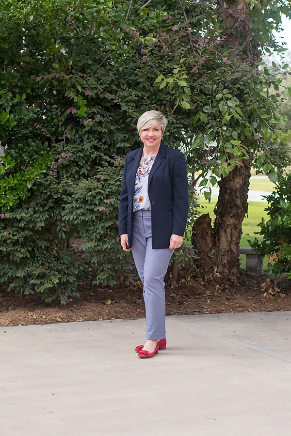 navy blazer outfit