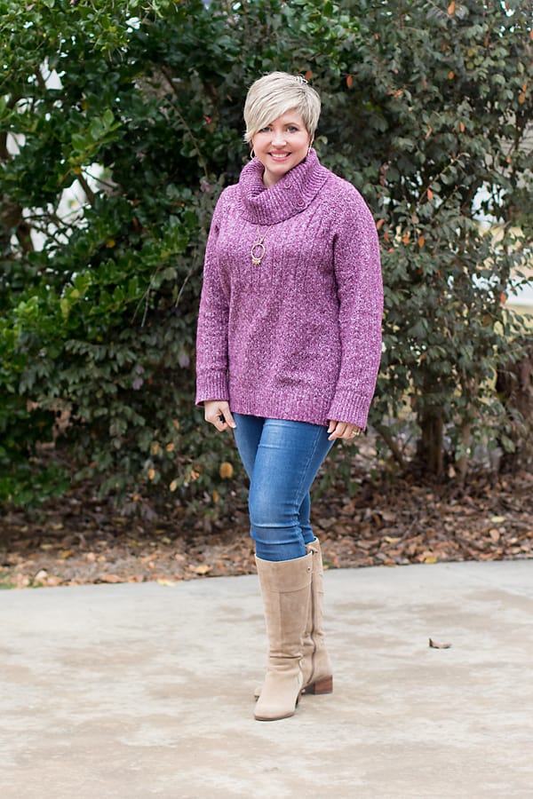 tunic sweater and jeans outfit