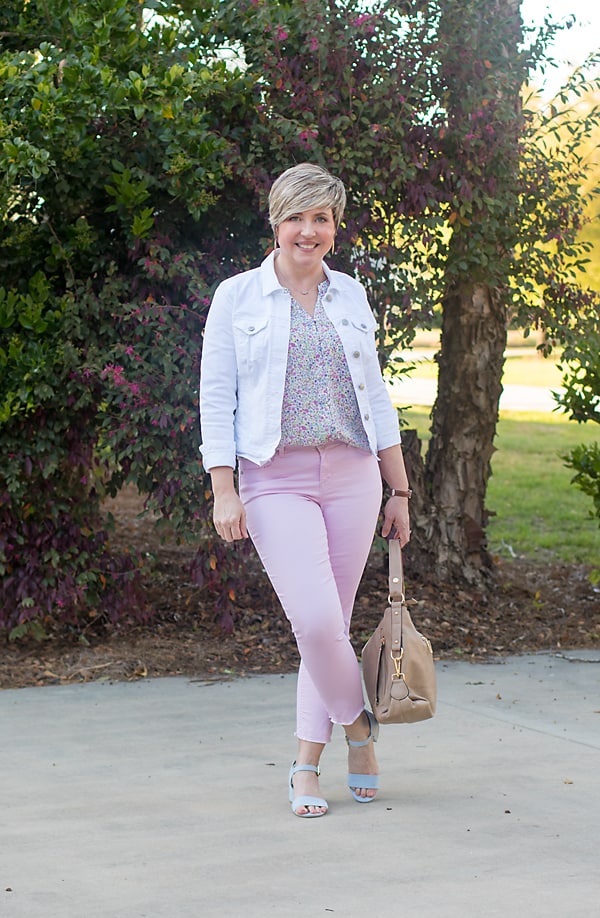 lilac colored jeans for spring