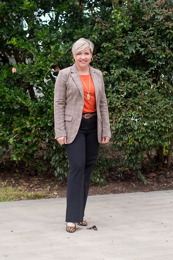 plaid blazer work wear