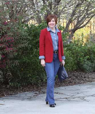 chambray shirt with blazer