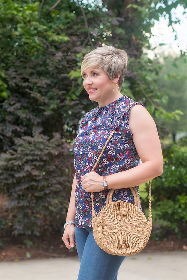ruffle neck floral top