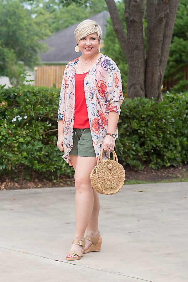 Stay stylish and cool during hot weather with a kimono and tank.