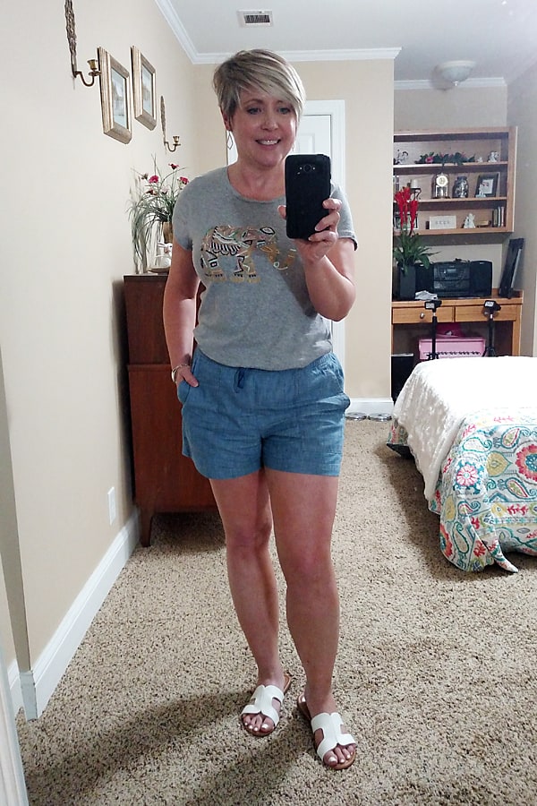 tshirt and shorts outfit