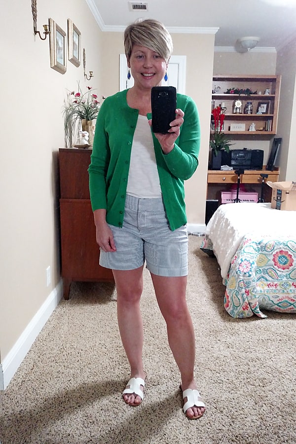 cardigan and shorts outfit