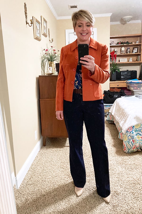 rust blazer fall work wear