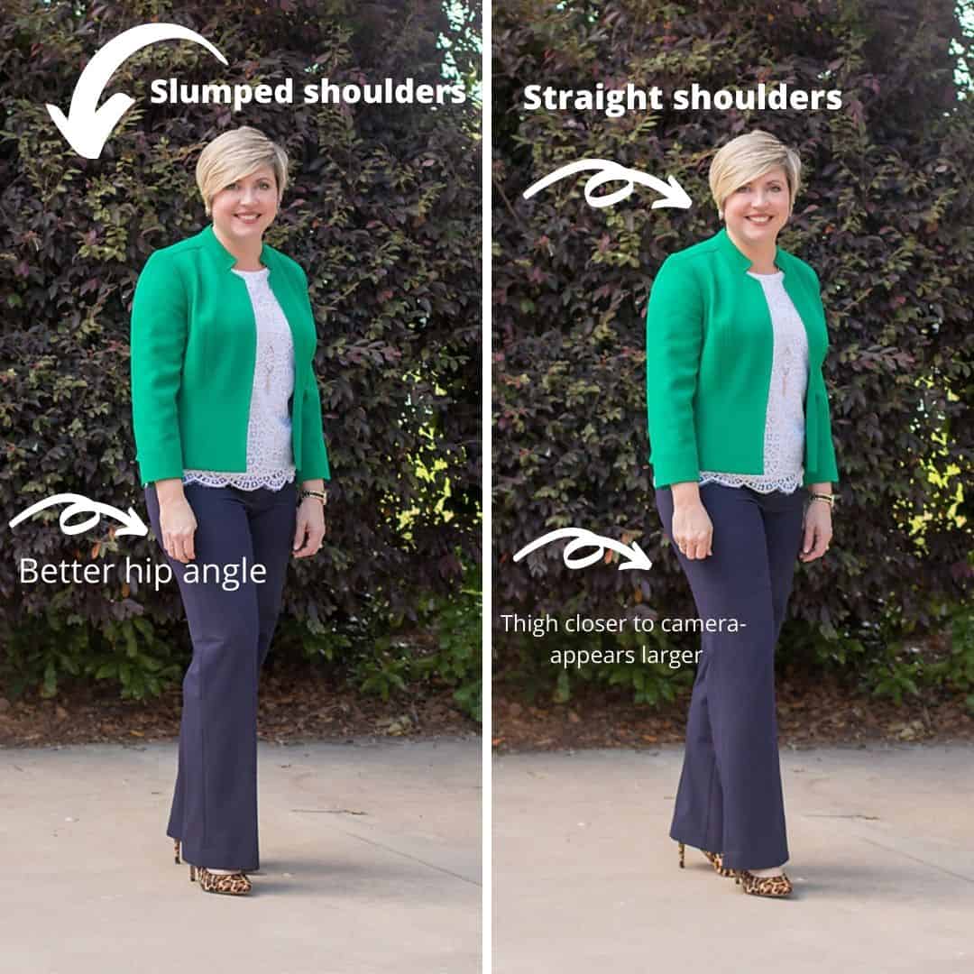 posture and body placement for photos- how to look good in holiday photos