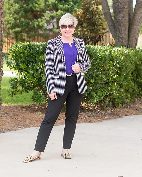 summer work wear with gingham blazer