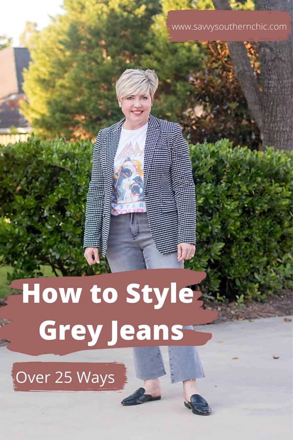25 ways to style grey jeans