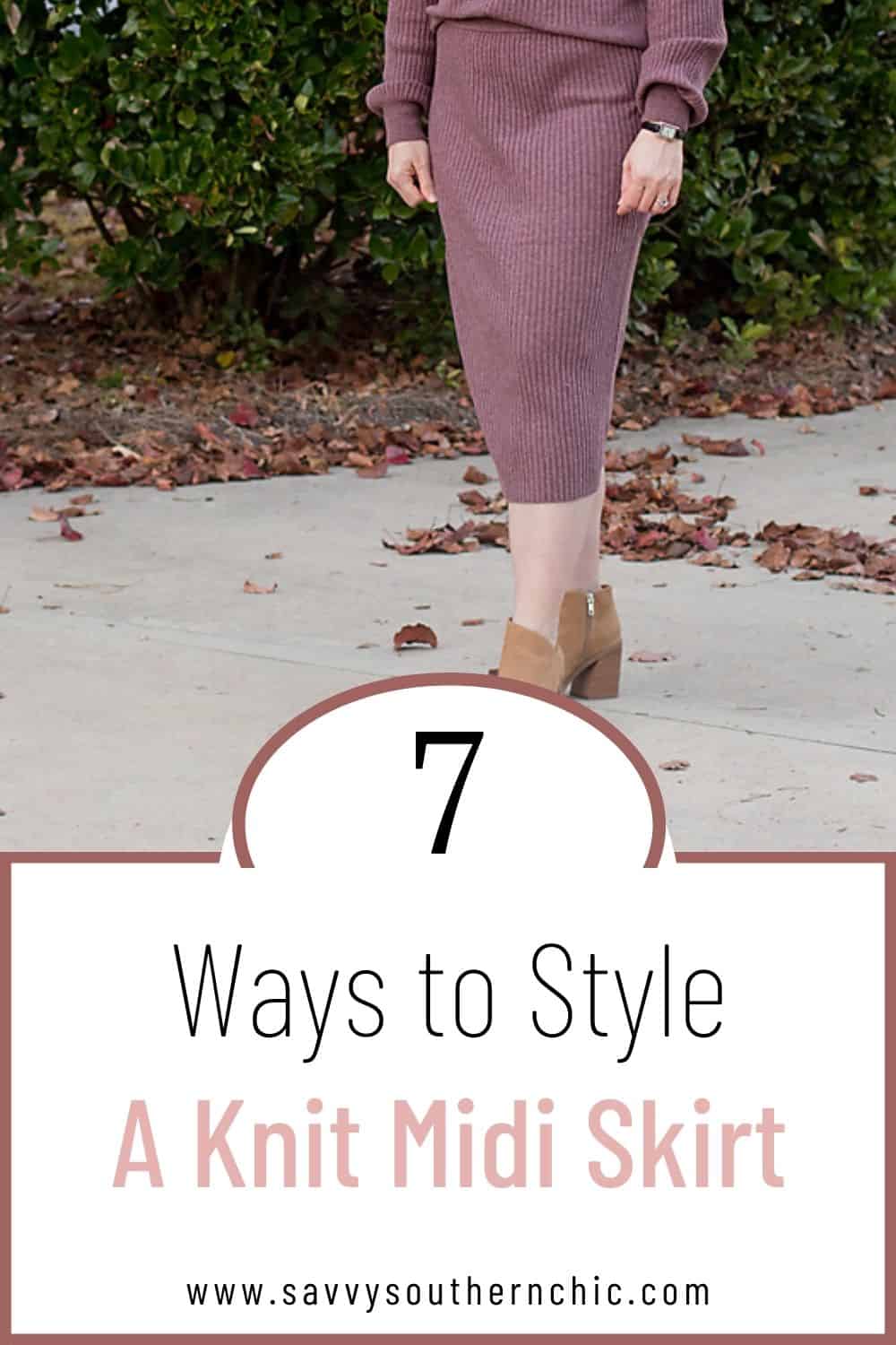 7 ways to style knit midi skirt