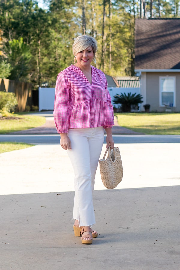 pink gingham top