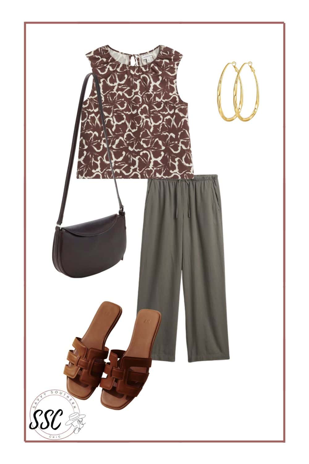 olive wide leg linen pants