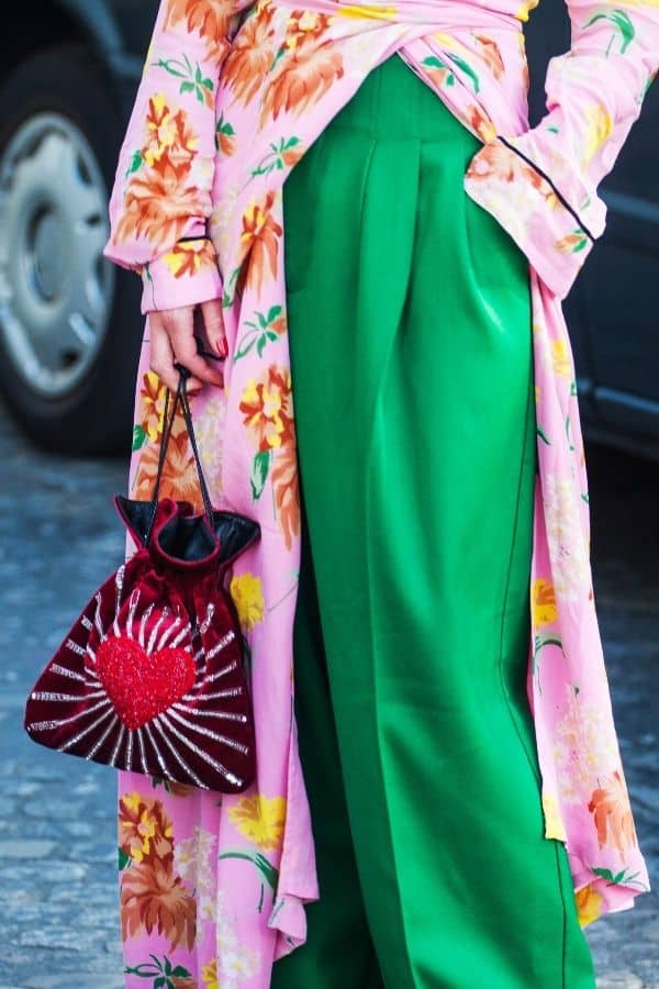 kimono dress and wide leg pants eclectic fashion style