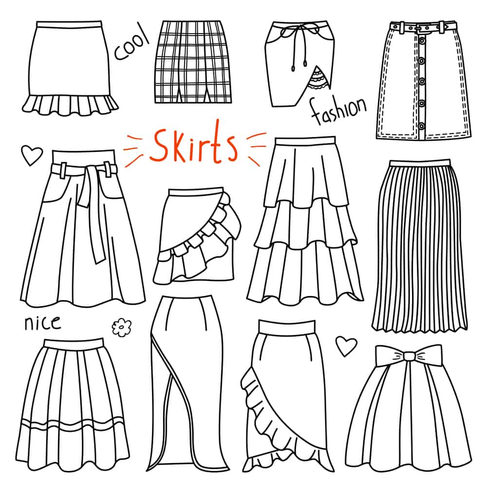 Illustrator Fashion Sketches Skirt Template 038  download