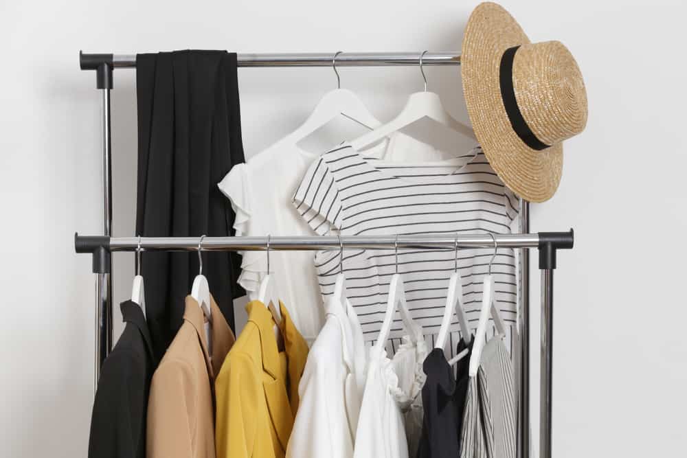 clothing on rack minimalist style