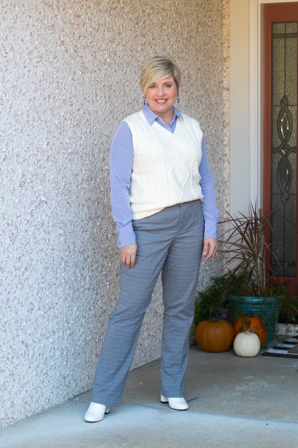 sweater vest oufit fall business casual