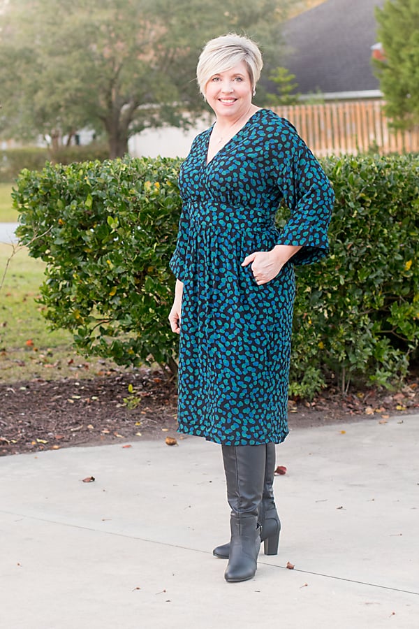 Dot patterned midi dress