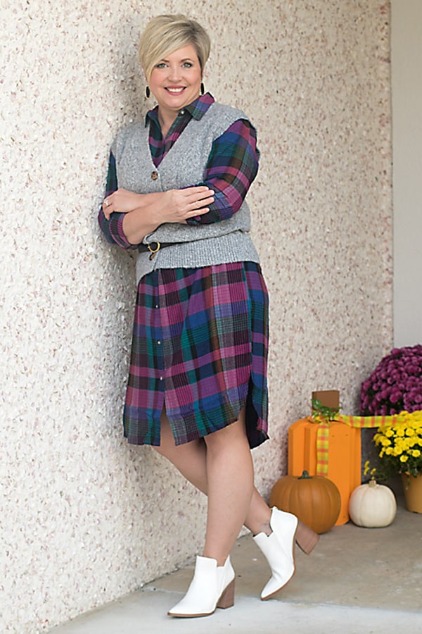 plaid flannel dress outfit