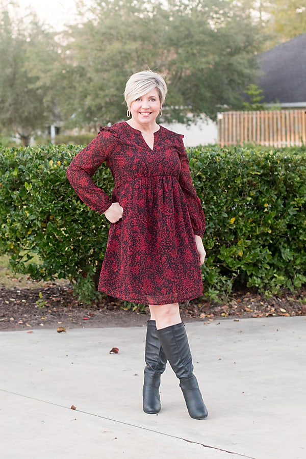 red and black Christmas party dress