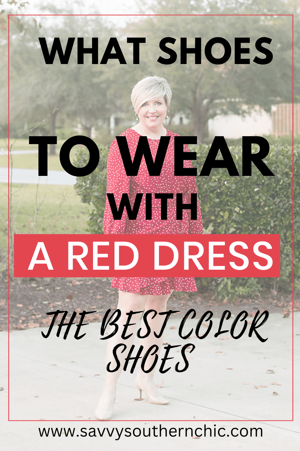 the best color shoes to wear with a red dress