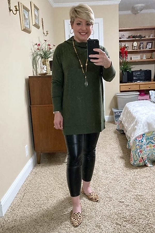 Olive Green High Waisted Capri Leggings | Comfy Forever