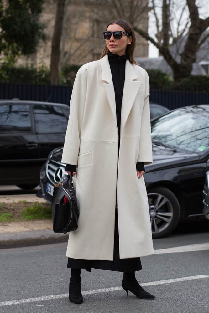 oversized wool coat with dress