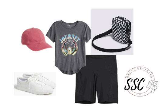 Bike shorts outfit to wear to an amusement park