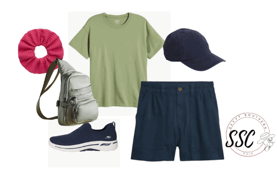 High waist shorts summer activity outfit 