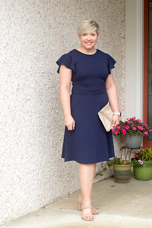 Navy Blue Funeral Dress