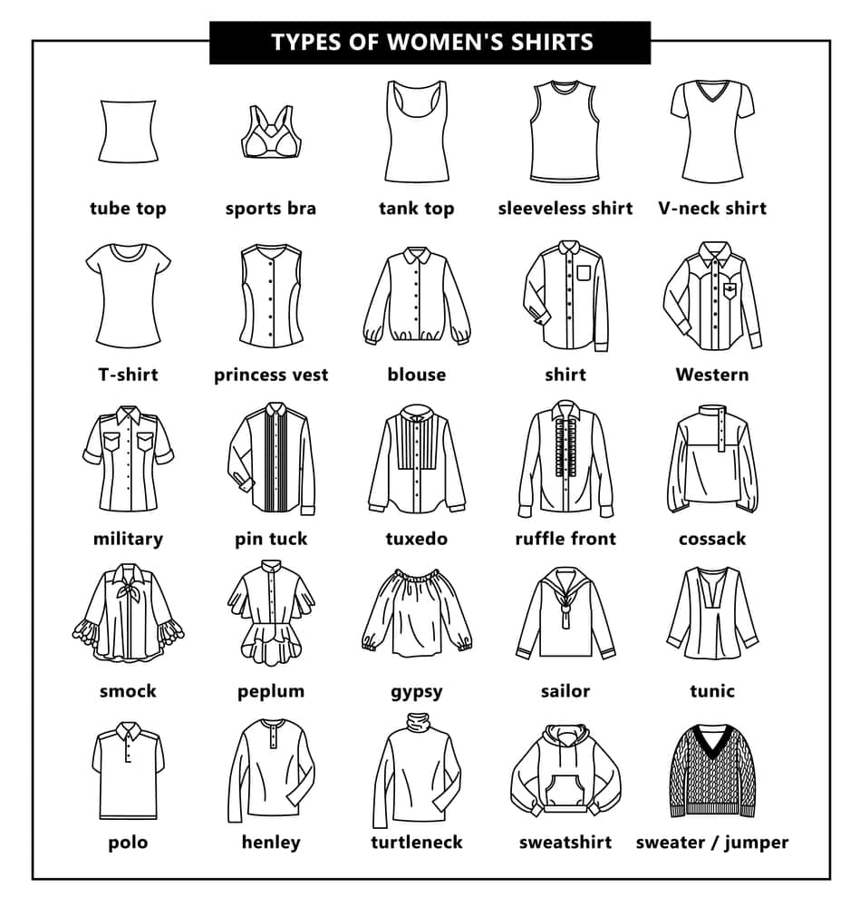 types of womens shirts