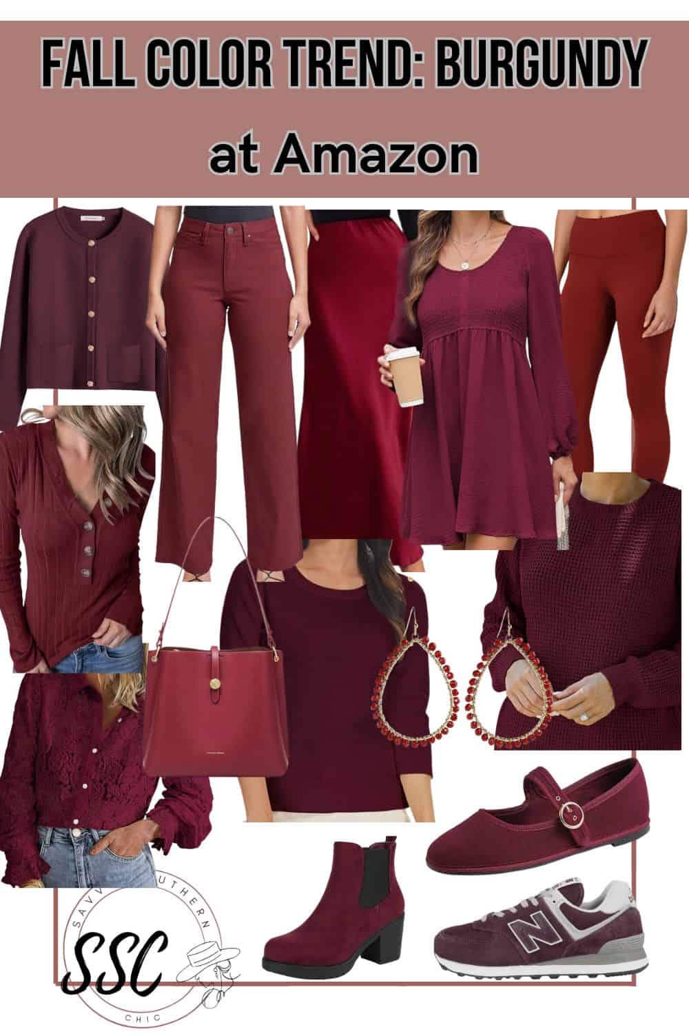 burgundy Amazon fashion finds
