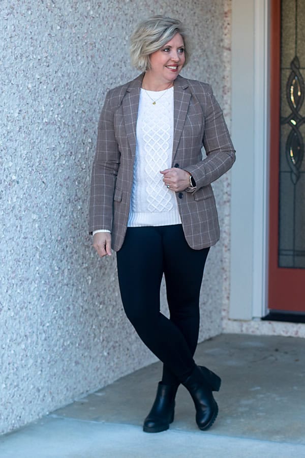 blazer and leggings outfit