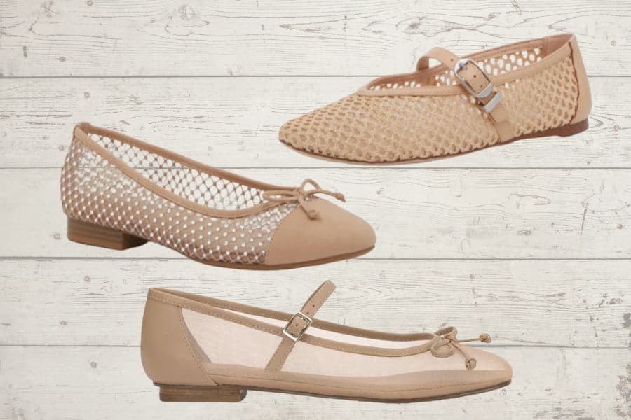mesh ballet flats collage.
