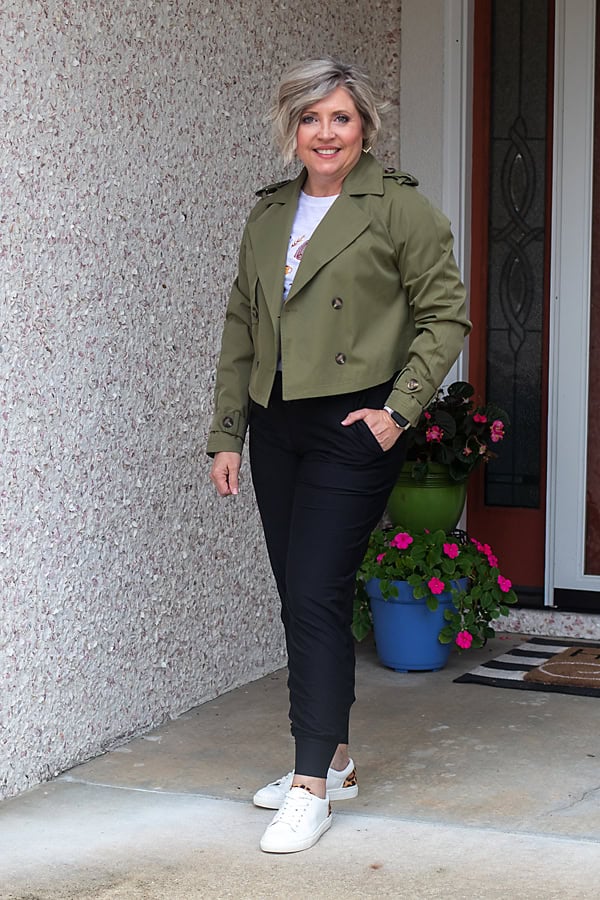 cropped trench outfit