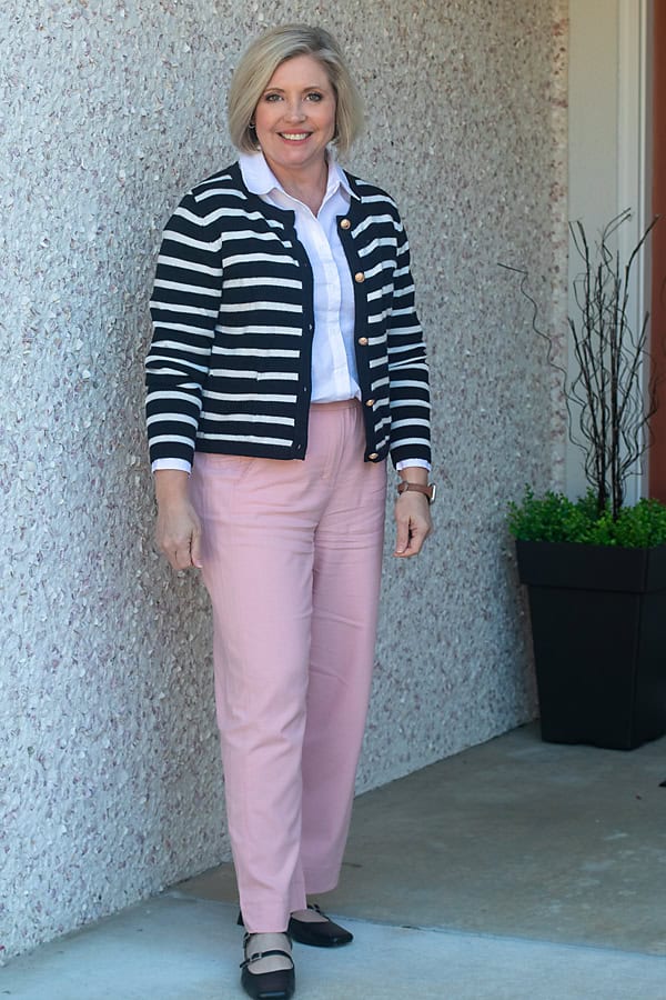 blush pink pants work wear
