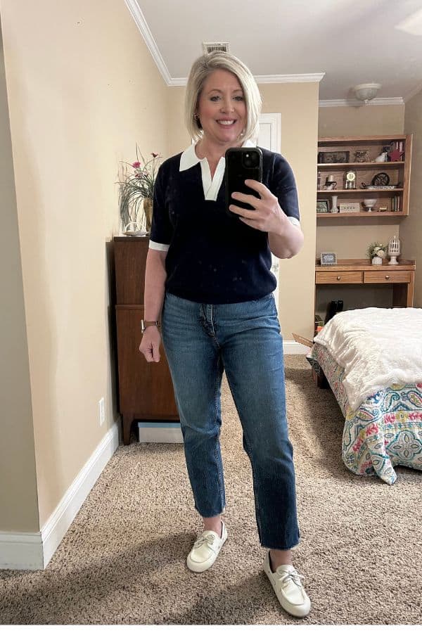polo sweater preppy outfit