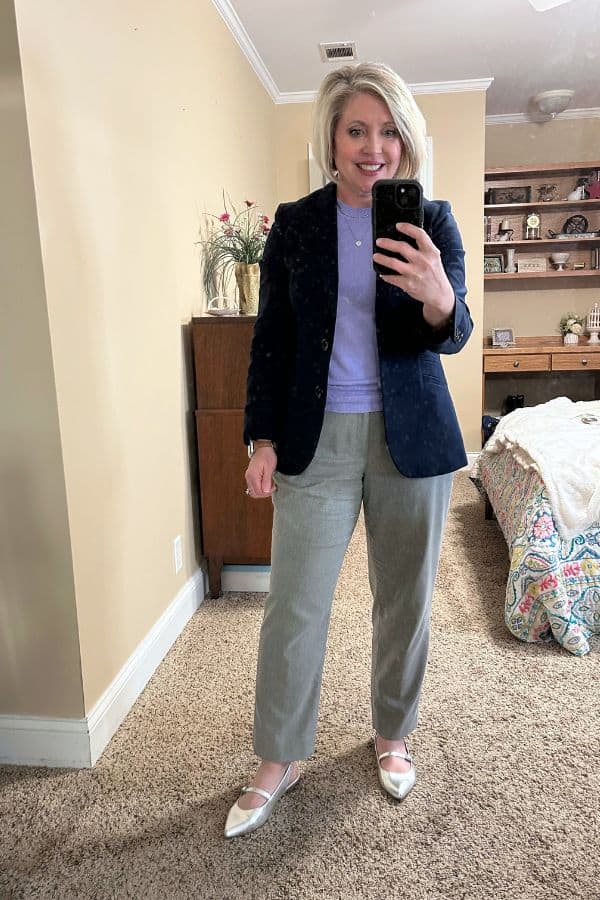 lavendar work outfit