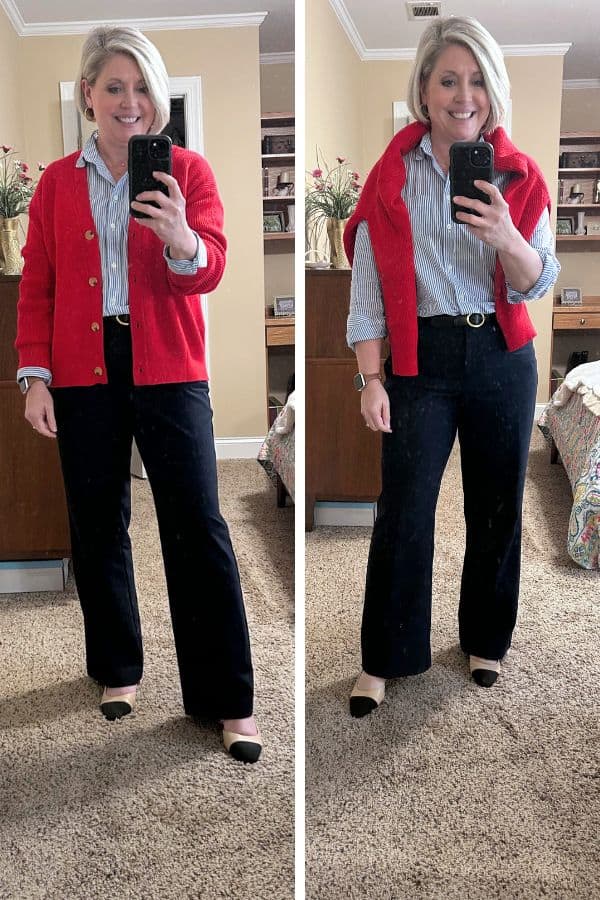 blue button up shirt outfit, office outfit