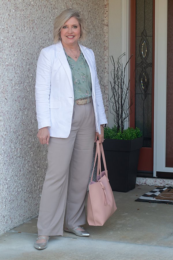 white blazer office outfit
