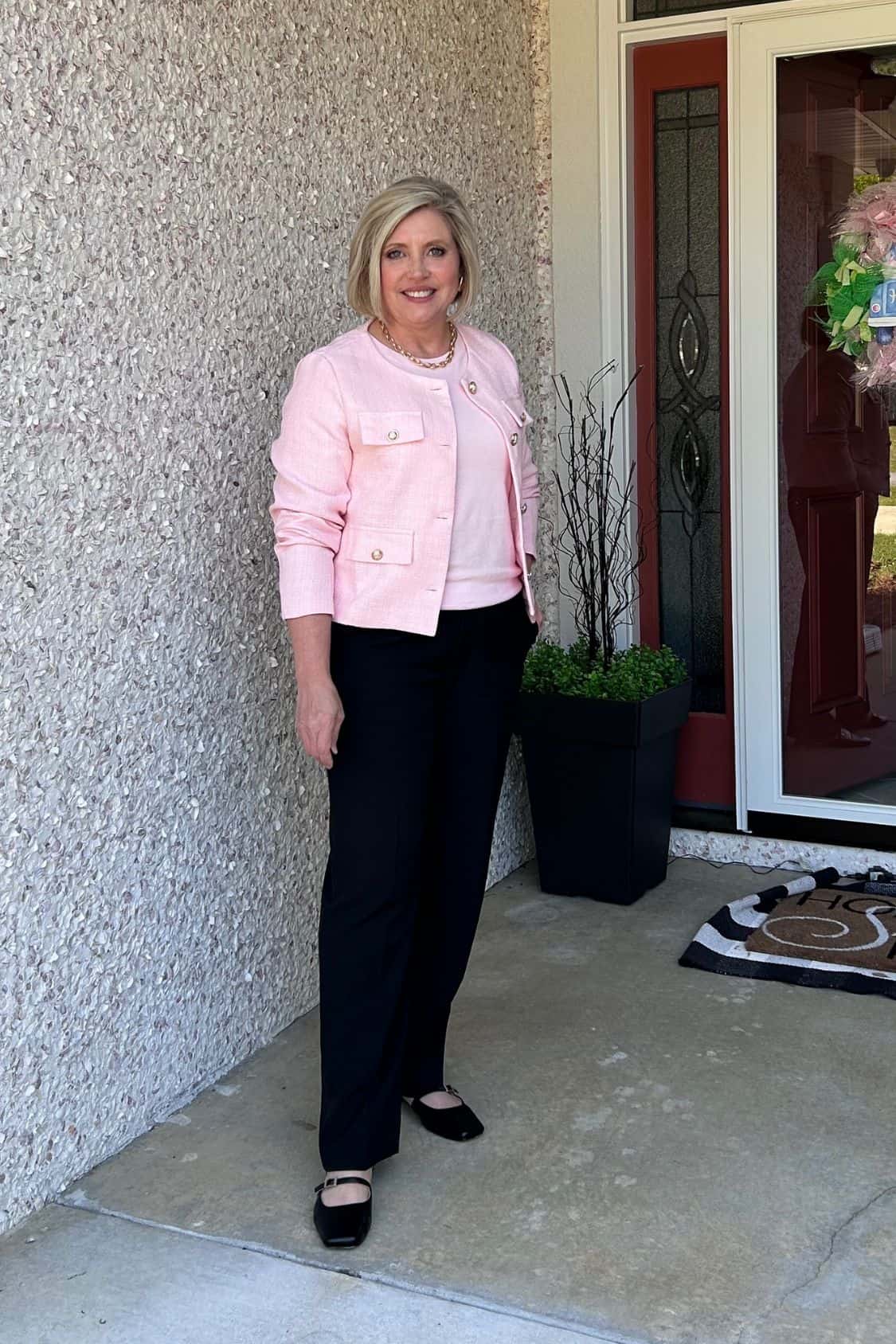 pink lady jacket outfit
