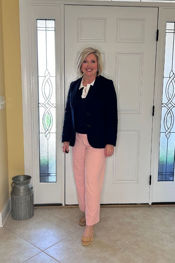 pink pants work outfit