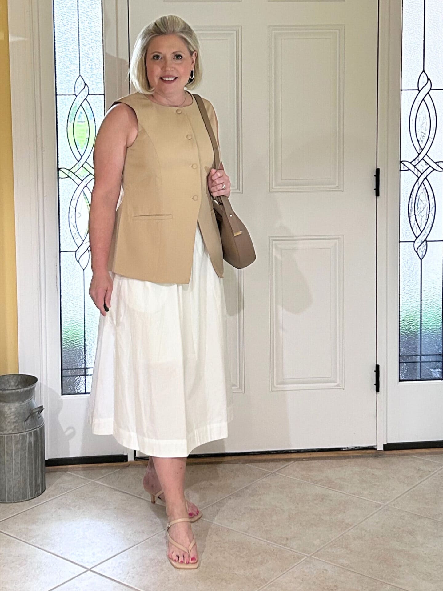 summer vest and skirt outfit