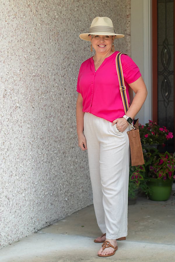 woven top outfit