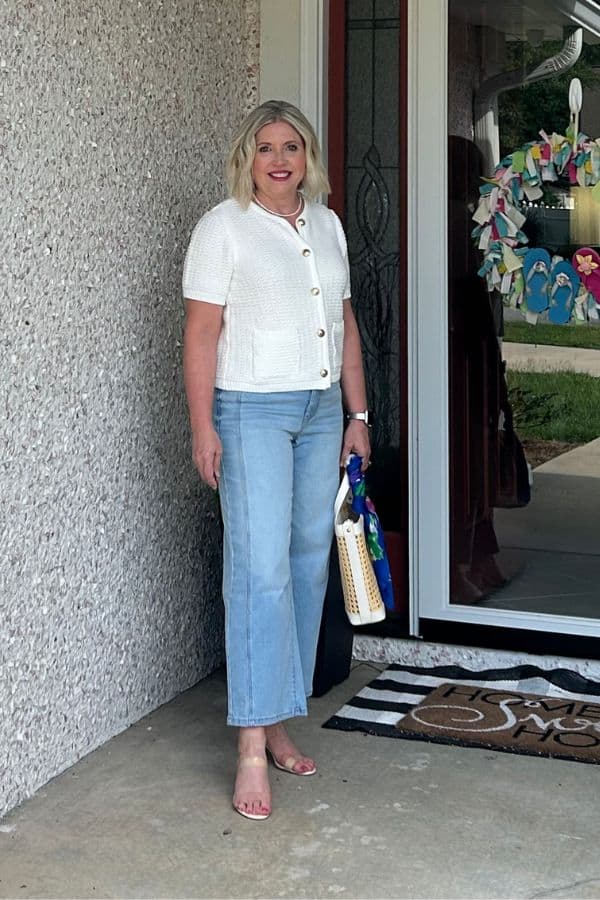 wide leg crop jeans summer outfit