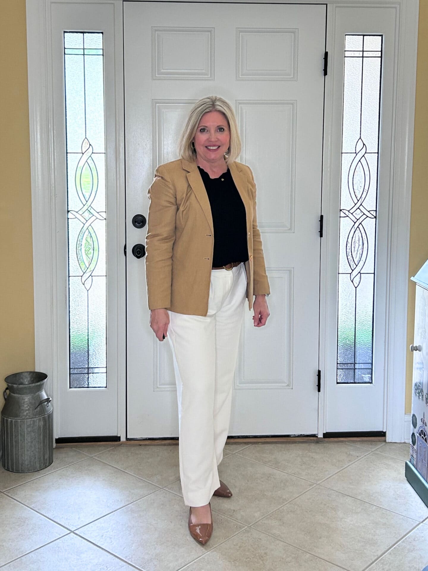 white pants summer work outfit