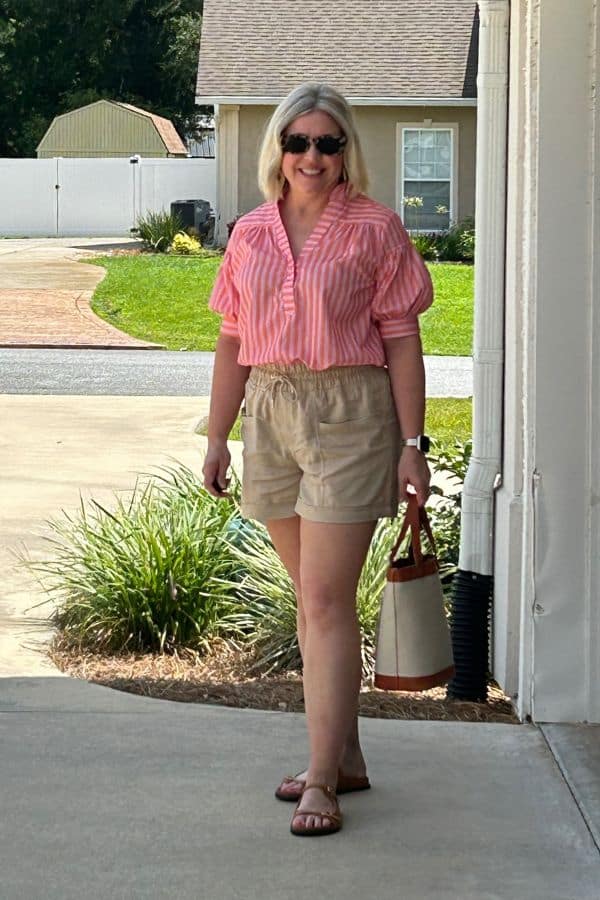 striped popover top outfit