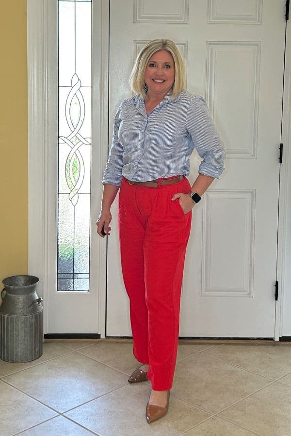 linen pants work wear outfit