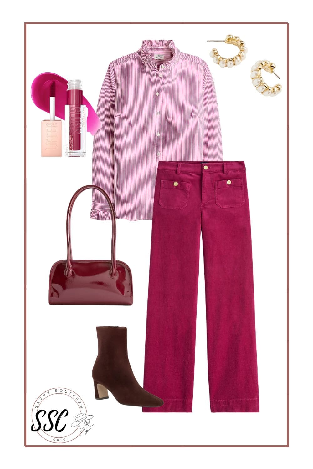 berry monochromatic fall outfit