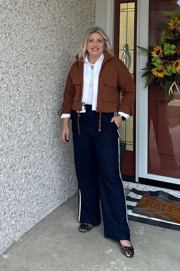 how to dress up track pants