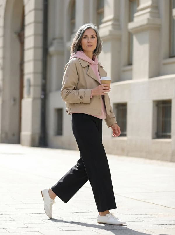 spring outfit cropped trench